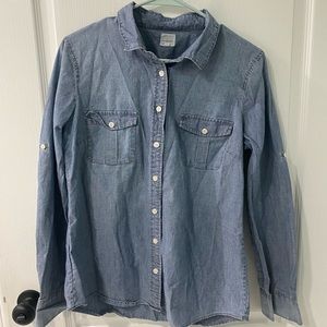 J. Crew Chambray Button Down Long Sleeve Shirt WmM